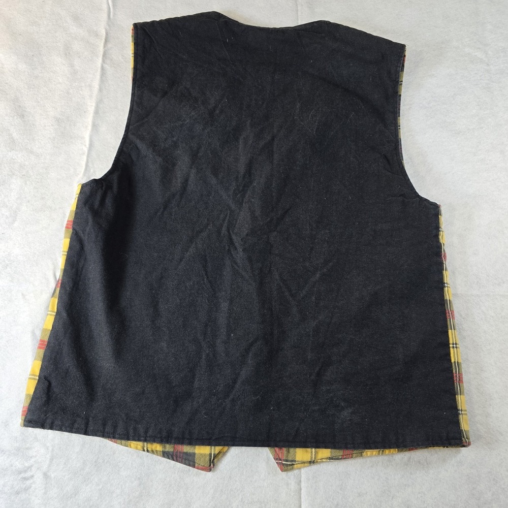 Vintage McXX FM Yellow Plaid Quilted Lined Vest USA Made Men's XL Grunge Punk - Picture 4 of 6